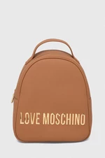 Ruksak Love Moschino dámsky, hnedá farba, malý, jednofarebný