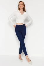 Trendyol Midnight Blue Jegging džínsy s vysokým pásom