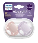 PHILIPS AVENT Cumlík Ultrasoft Premium neutral 0-6m dievča 2 ks