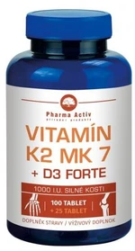 PHARMA ACTIV Vitamin K2 MK 7+D3 Forte 100+25tbl ZDARMA