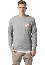 Contrasting Crewneck Pocket Grey/Floral