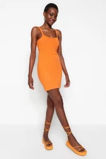 Trendyol Limited Edition Orange Mini Knitwear Basic Dress