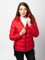 GLANO női steppelt kabát - piros