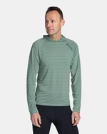 Green men's sports sweatshirt with hood Kilpi AILEEN
