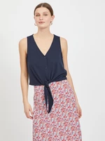 Navy blue short top with ties VILA Anika