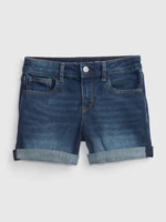 Dark blue girls' denim shorts GAP midi Washwell