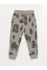 LC Waikiki Baby Boy Tracksuit Bottoms with an Elastic Printed Waist.