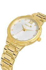 Polo Air Metal Strap Stylish Women's Wristwatch Gold Color