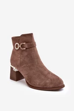 Fashionable Women's Brown Suede Ankle Boots Nola
