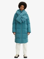 Turquoise women's winter quilted coat Tom Tailor