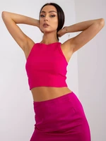 Fuchsia Strip Crop Top by Margo RUE PARIS