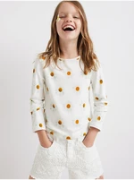 White Girly Patterned Long Sleeve T-Shirt Desigual Brooks - Girls