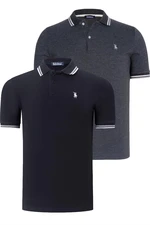 DUAL SET T8594 DEWBERRY MENS T-SHIRT-BLACK-ANTHRACITE