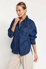 Trendyol Blue Collar Detailed Denim Shirt