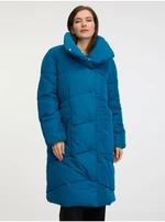 Modrý dámský zimní prošívaný kabát VILA Vipauli - Dámské