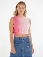 Růžový dámský crop top Tommy Jeans