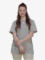 Šedé dámské žíhané oversize tričko adidas Originals - Dámské
