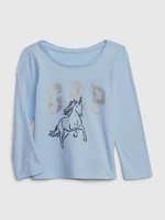 Svetlomodré dievčenské tričko s potlačou GAP