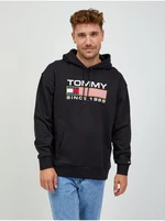 Mikiny s kapucou pre mužov Tommy Jeans - čierna