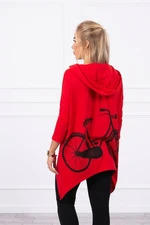 Sweatshirt with cycling print red