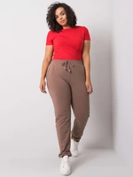 Dark beige women's sweatpants plus size