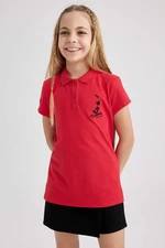 DEFACTO Girls Atatürk Printed Pique Short Sleeve Polo T-Shirt