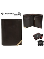 Dark brown and brown vertical men's wallet