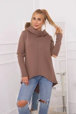 Insulated sweatshirt with longer back mocca