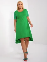 Green casual dress made of viscose larger size