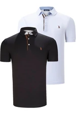 DUAL SET T8582 DEWBERRY MENS T-SHIRT-BLACK-WHITE