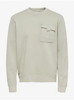 Beige Men's Sweatshirt with Pocket ONLY & SONS Jimi - Men