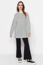 Trendyol Black Striped Embroidery Detailed Knitted Tunic