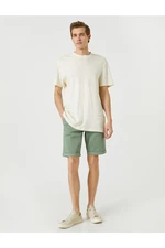 Koton Basic Bermuda Cotton Shorts with Pockets and Buttons.