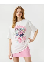 Koton Oversize Anime Printed T-Shirt Short Sleeved Crew Neck Cotton