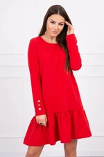 Dress with ruffles red