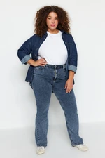 Trendyol Curve Blue Rise Waist Wide-Cut Jeans