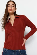 Trendyol Dried Rose Oval Knitwear Sweater