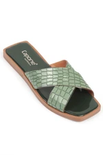 Capone Outfitters Mules - Green - Flat