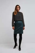 Artificial leather skirt - green