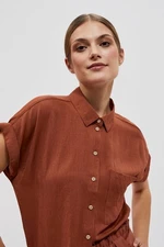 LADIES SHIRT L-KO-4023 BROWN