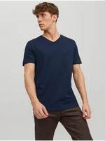 Dark blue men's basic T-shirt Jack & Jones Organic - Men