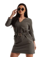 Khaki dress Och Bella BL-1011.khaki