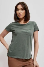 Cotton T-shirt with pocket Moodo - olive