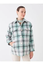 LC Waikiki Plaid Patterned Long Sleeve Maternity Cachet Coat