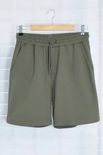 Trendyol AnthraciteRegular/Normal Cut More Sustainable Contrast Stitch Detailed 100% Cotton Shorts