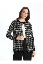 LC Waikiki Women's Knitted Cardigan with Crew Neck Pattern