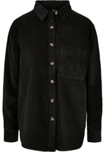 Women's corduroy oversized shirt black