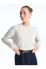 LC Waikiki Crew Neck Plain Long Sleeve Oversize Women's Knitwear Sweater