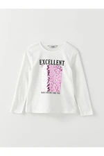 LC Waikiki Crew Neck Printed Long Sleeve Girls' T-Shirt