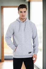 34605 Dewberry Kangaroo Pocket Hoody Mens Sweatshirt-GREY